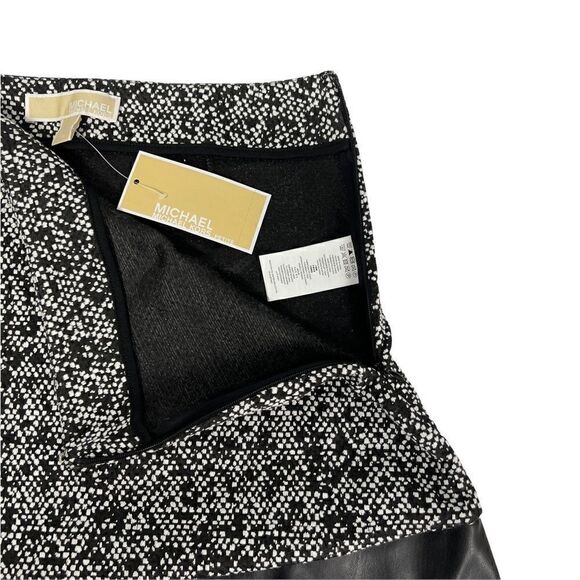 MICHAEL Michael Kors Skirt A-Line Black White Faux Leather Hem Side Zipper XS - Picture 4 of 11